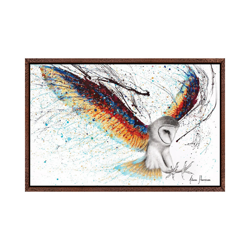 Guardian Owl by Ashvin Harrison - Print on Canvas, 101.6 cm H x 66.04 cm W, Classic Brown Wood Framed