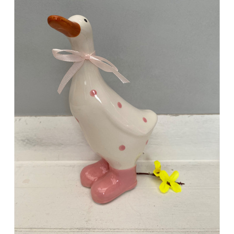 Tedeschi Animals Statue, 19" H x 4" W x 4" D, White/Pink