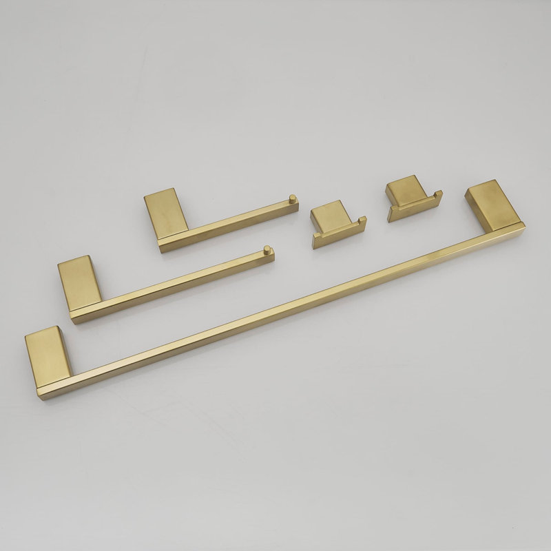 5 Piece Bathroom Hardware Set Stainless Steel Bathroom Accessories Kit Wall Mounted Towel Bar Bathroom Hardware Set