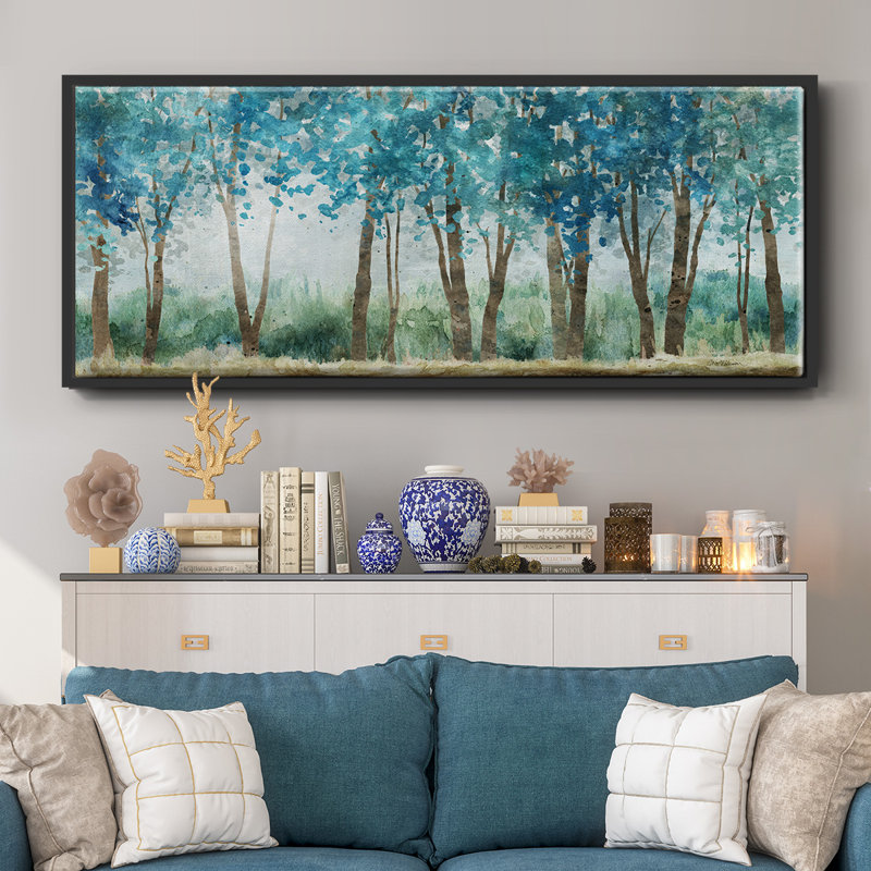 Sunwashed Grove- Framed Canvas, 12" H x 30" W
