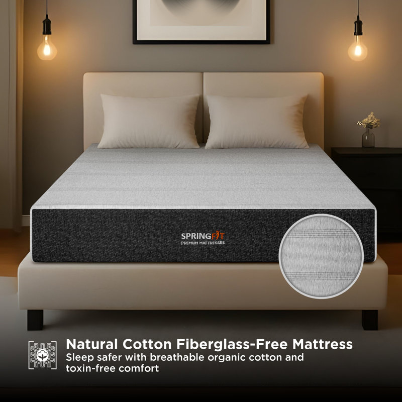  Springfit 10-inch All Foam Mattress, cooling memory foam for pressure relief, breathable knitted cover, medium plush feel - King