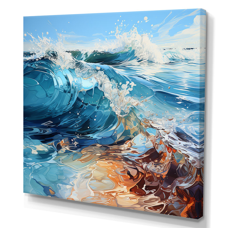 «Ocean Charm Vivid», impression sur toile, H 16 po x l 16 po x P 1 po, Toile tendue