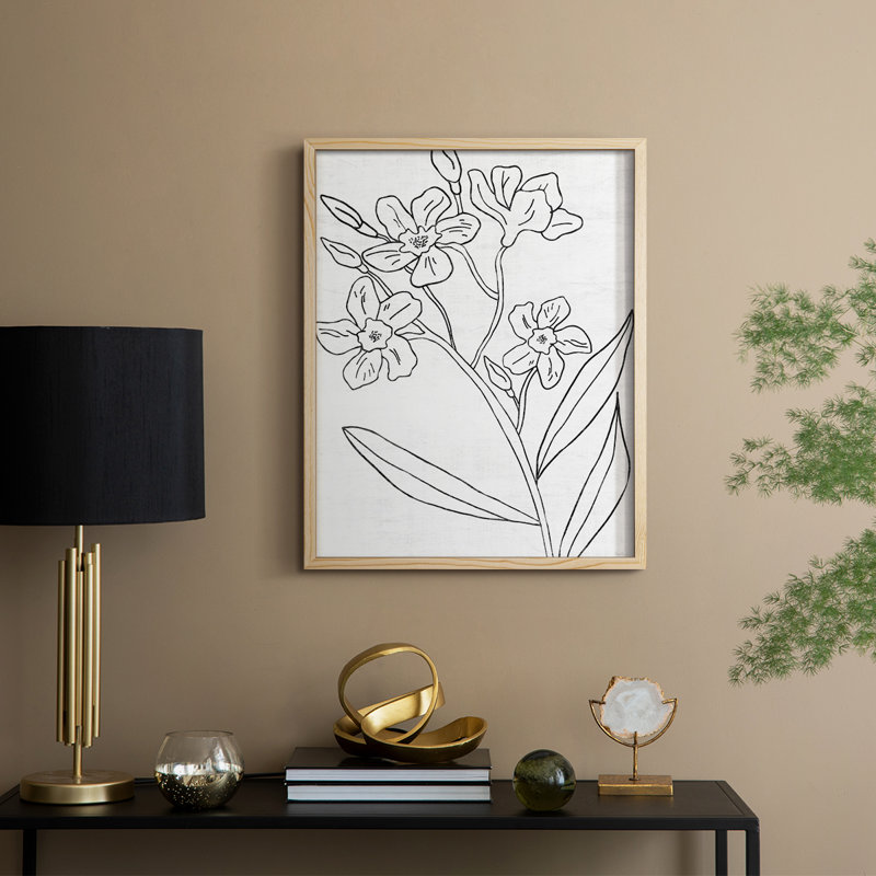 Reproduction encadrée botanique II, H 11 po x l 9 po