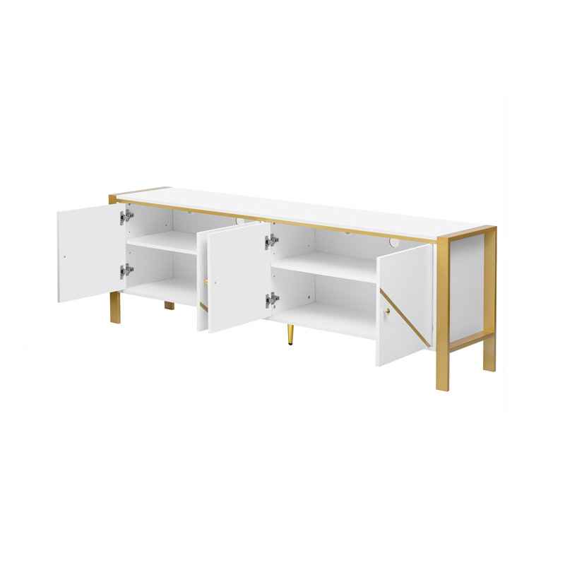 Meuble télé moderne et minimaliste pour grands téléviseurs, centre de divertissement avec rangement spacieux et caractéristiques pratiques pour le salon