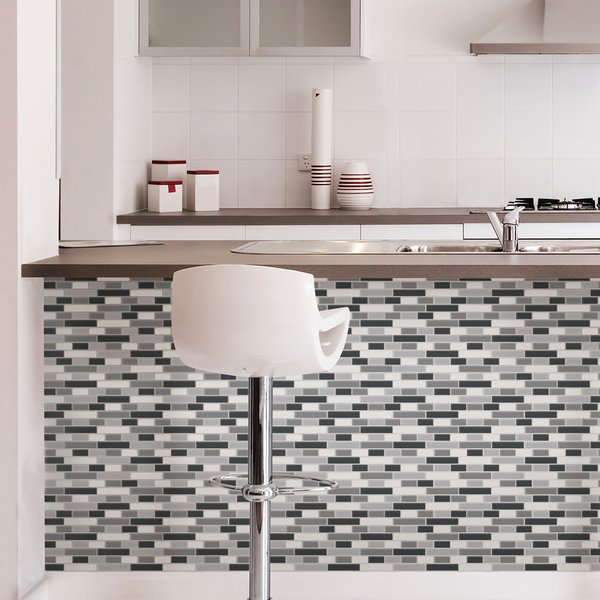 25.4cm W x 25.4cm L Vinyl Peel and Stick Mosaic Tile