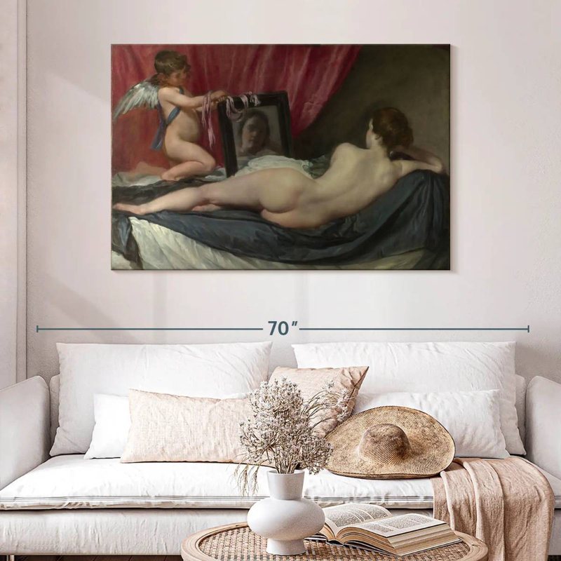 Hardie Venus à son miroir, H 32 po x l 48 po