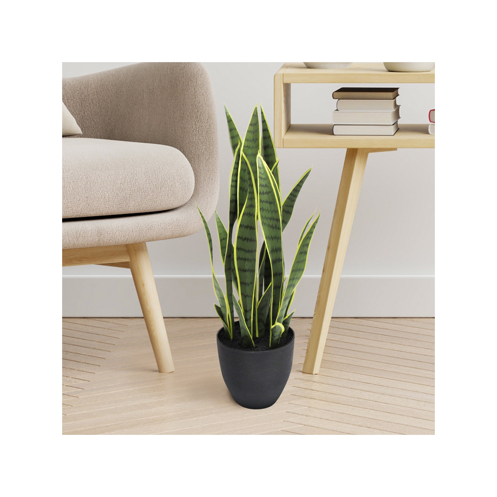 Artificial Sansevieria Snake Plant in Pot, 26" H x 12" W x 12" D