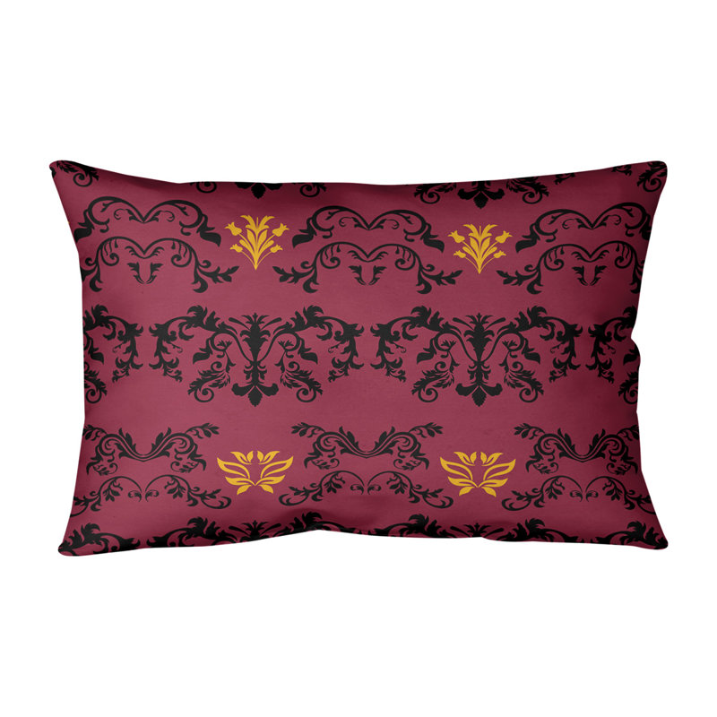 Housse de coussin rectangulaire Arizona Football Baroque, Noir / rouge / jaune, Simili daim