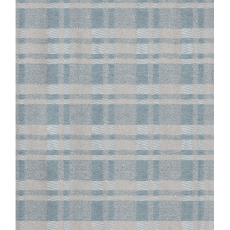 Devore Pencil Pleat Opaque Curtain, 225cm H x 132cm W, Blue/Grey