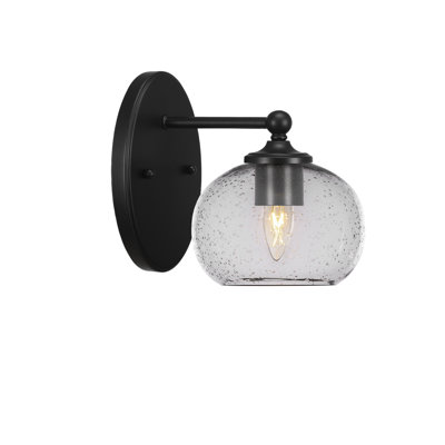 Aitkens Wall Sconce Shown With 7" Clear Bubble Glass