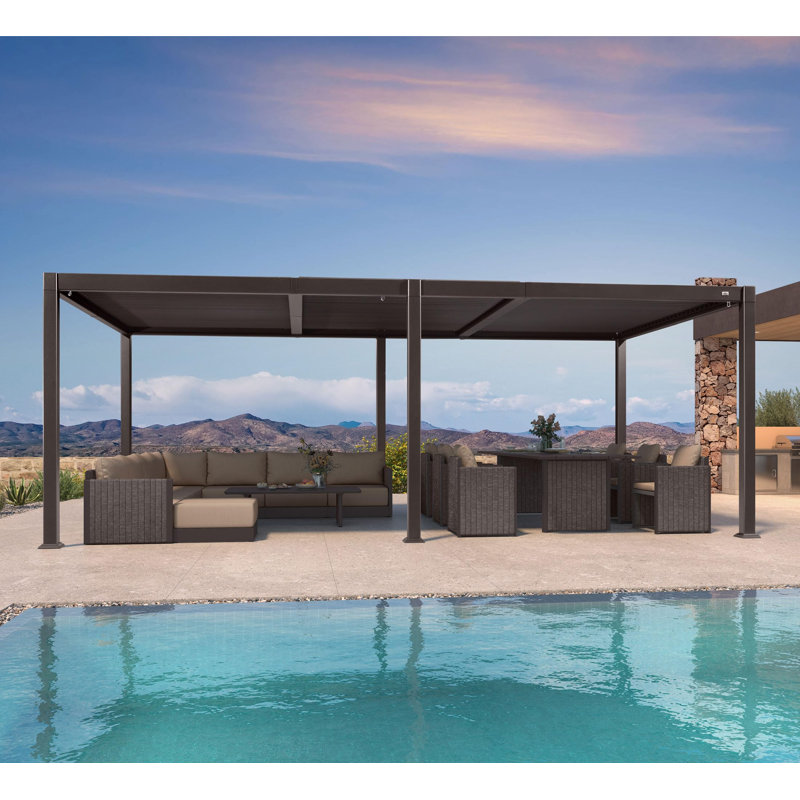  Purple Leaf 11' X 21' Outdoor Aluminum Pergola Brown