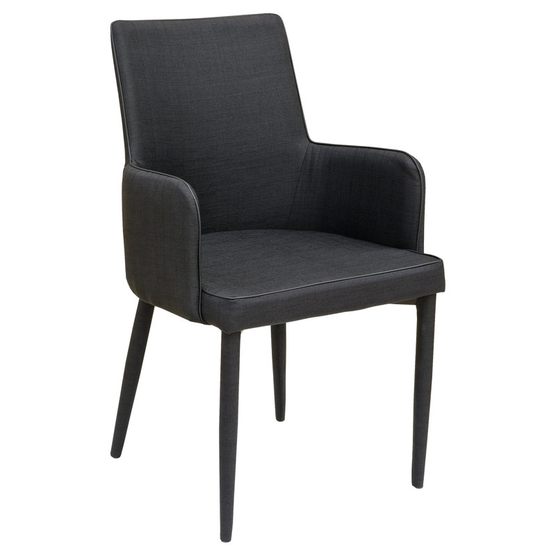 47cm H Upholstered Accent, Black