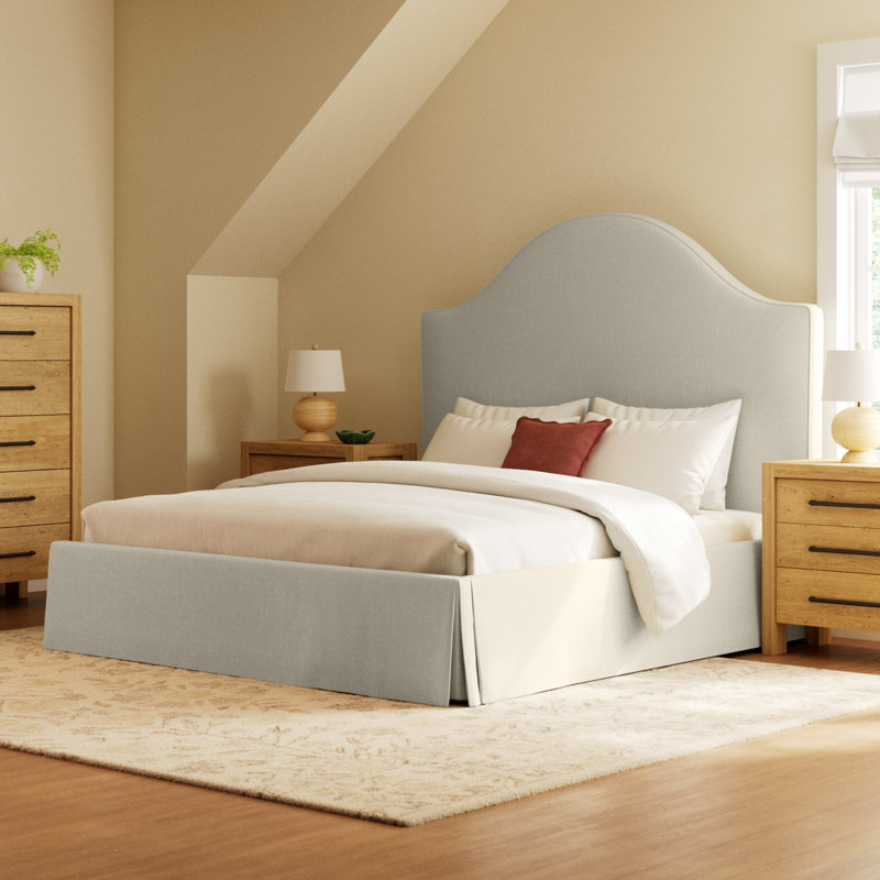 Samantha Upholstered Bed, King, Cream