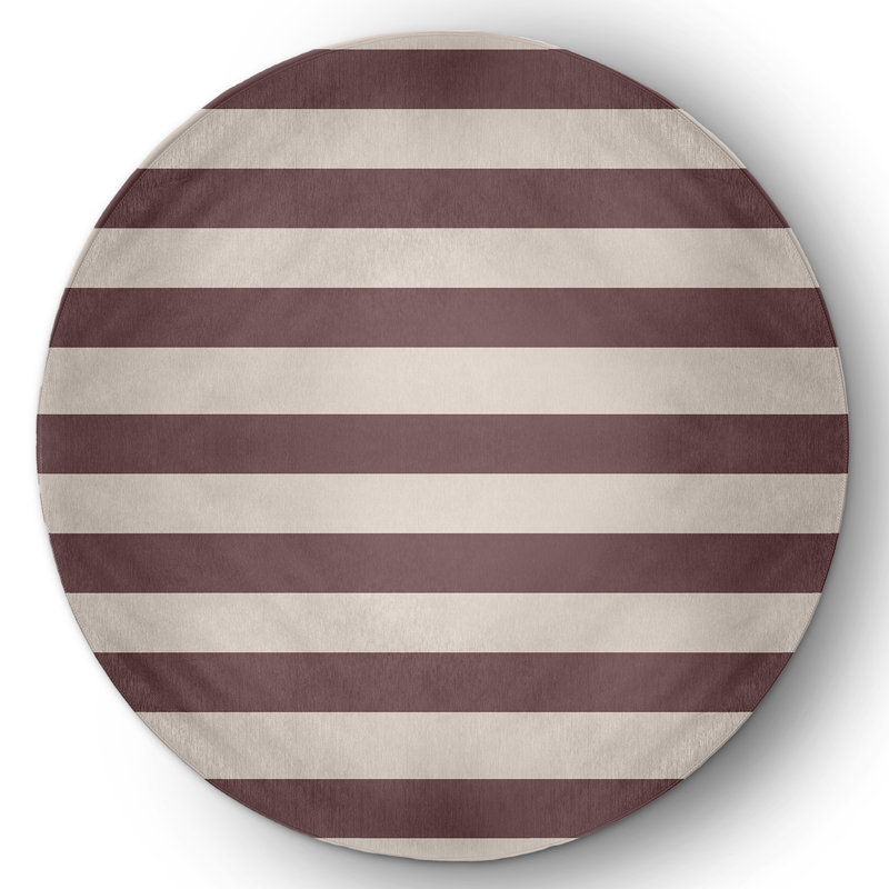 Toppino Chenille Striped Indoor / Outdoor Rug, Round 5'