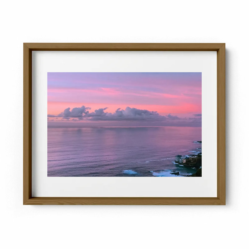 Distant Sky Print by Joseph Regan, 22" H x 26" W x 0.75" D, Walnut