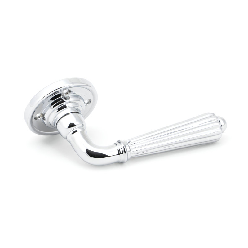 Hinton Lever on Rose Set - Unsprung, Polished Chrome