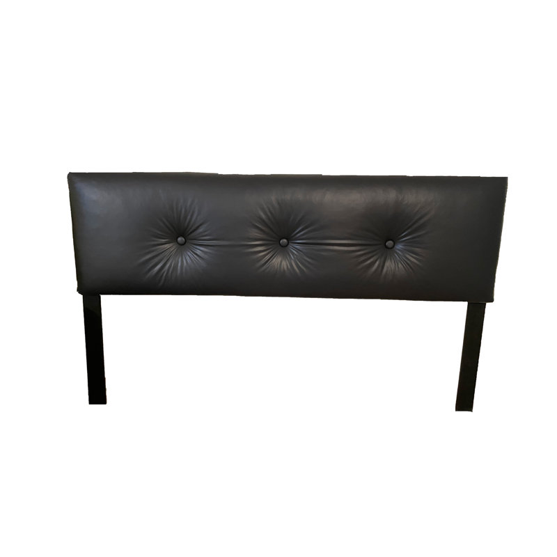 Taryiah Upholstered Headboard, Black Faux Leather, King