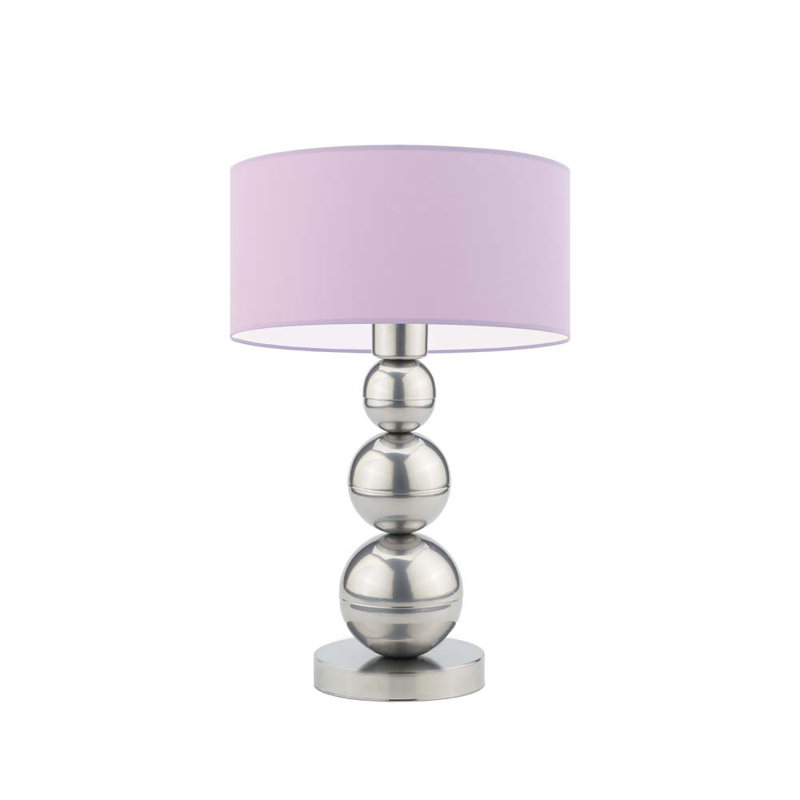 Henrika Metal Desk Lamp, Silver, Light Purple