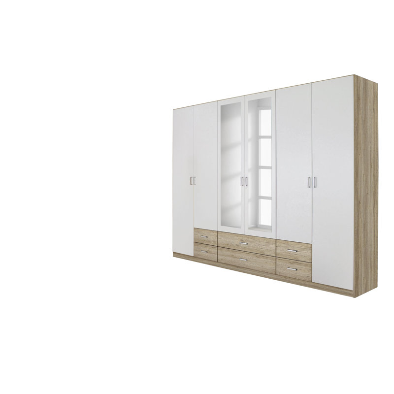 Gamma 6 Door Wardrobe, White/Oak