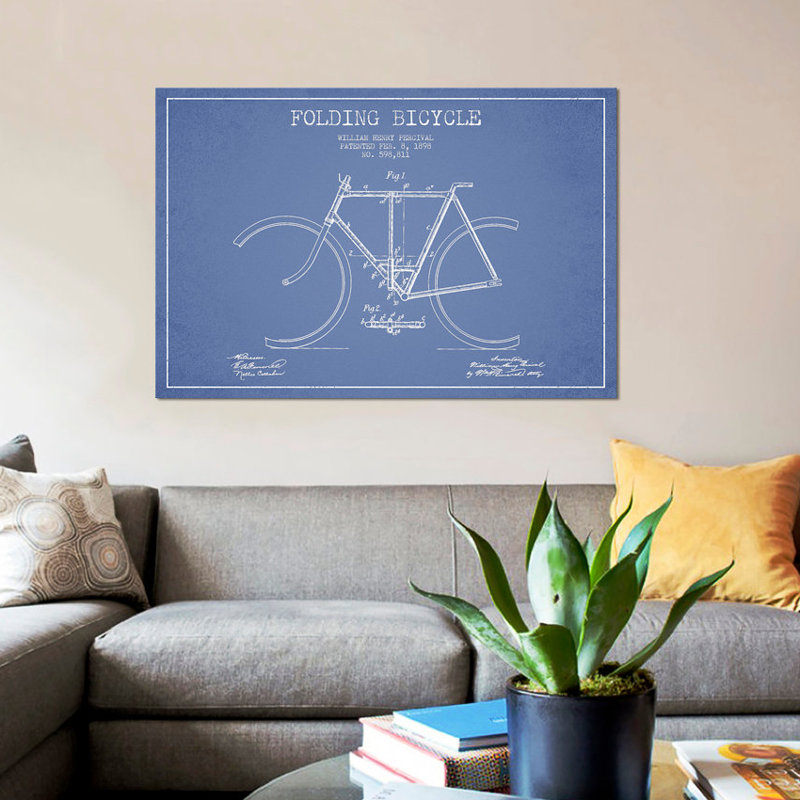 « w.h. percival plianted bicycle », reproduction d’impression sur toile, H 18 po x l 26 po x P 1,5 po, Toile tendue