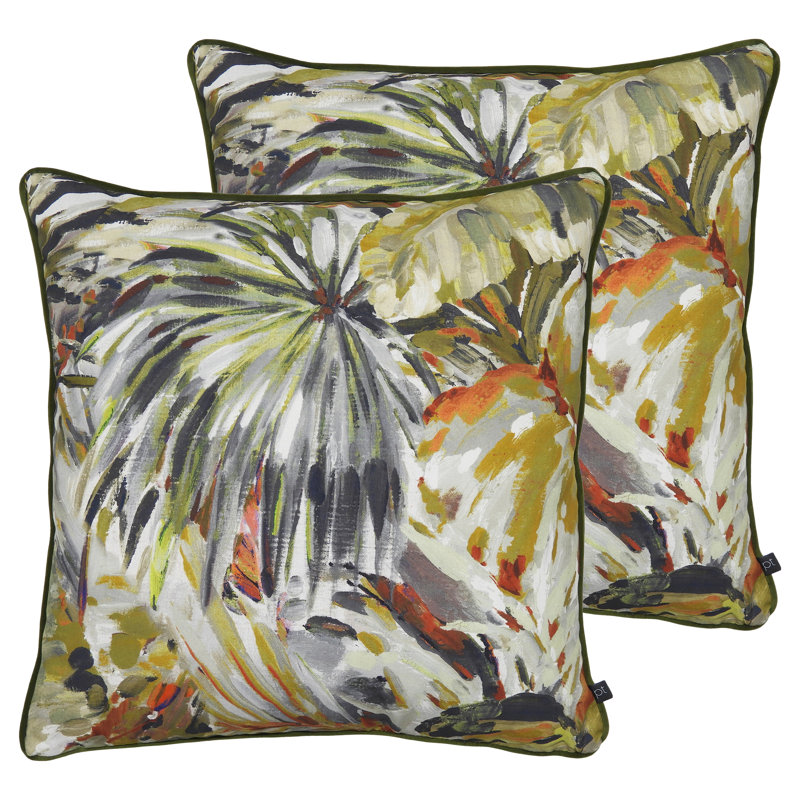 Floral Square Cushion, Papaya