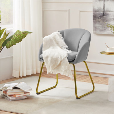 Fitchburg 20'' H Velvet Upholstered Metal Armchair