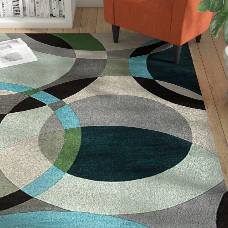 Ayeln Hand Tufted Wool Abstract Indoor Rug, Square 9'9"