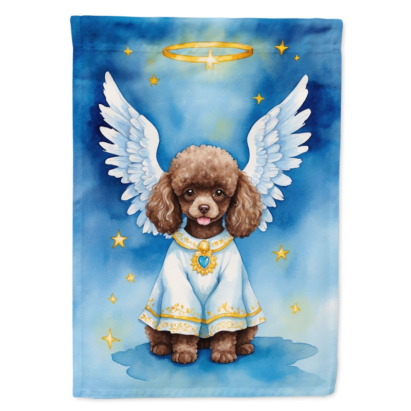 Drapeau de jardin chocolat caniche My Angel