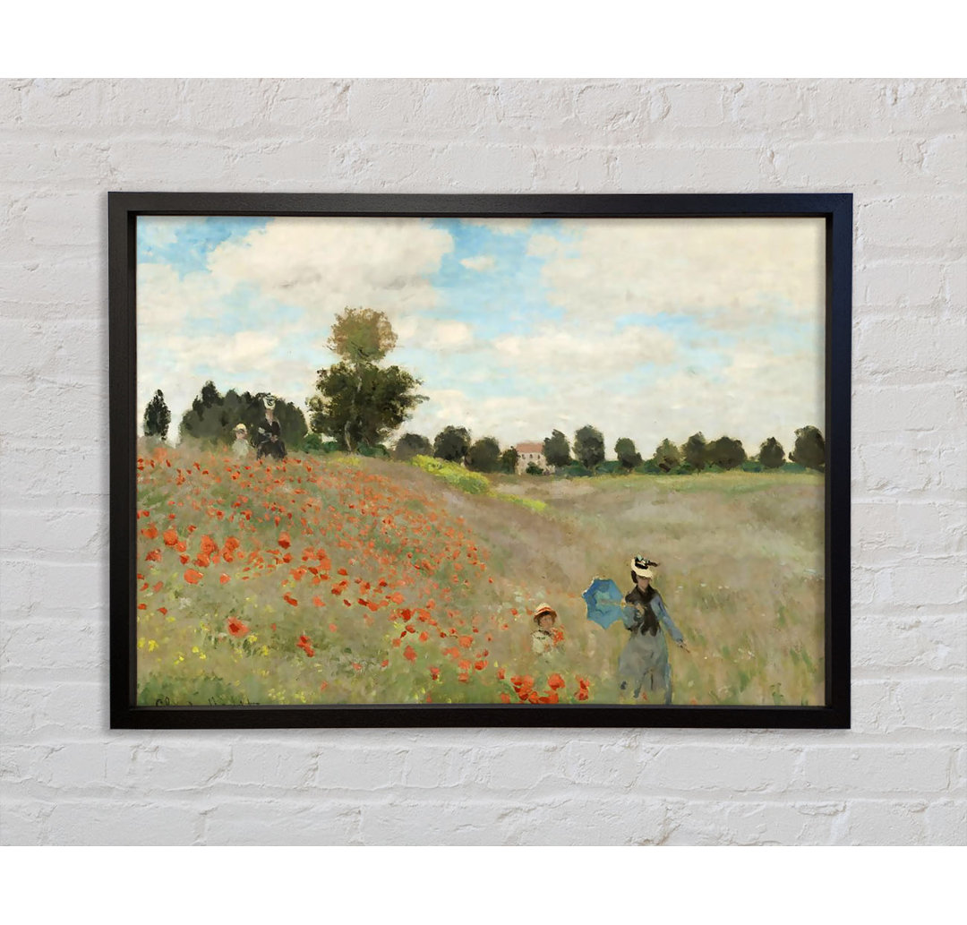 Mohnfeld 2 von Claude Monet - Einzelbildrahmen Kunstdrucke auf Leinwand