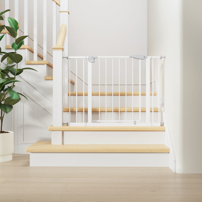 29.5-45.3" Wide Pet Gate For Stairs, Dog Gate Indoor For Doorways