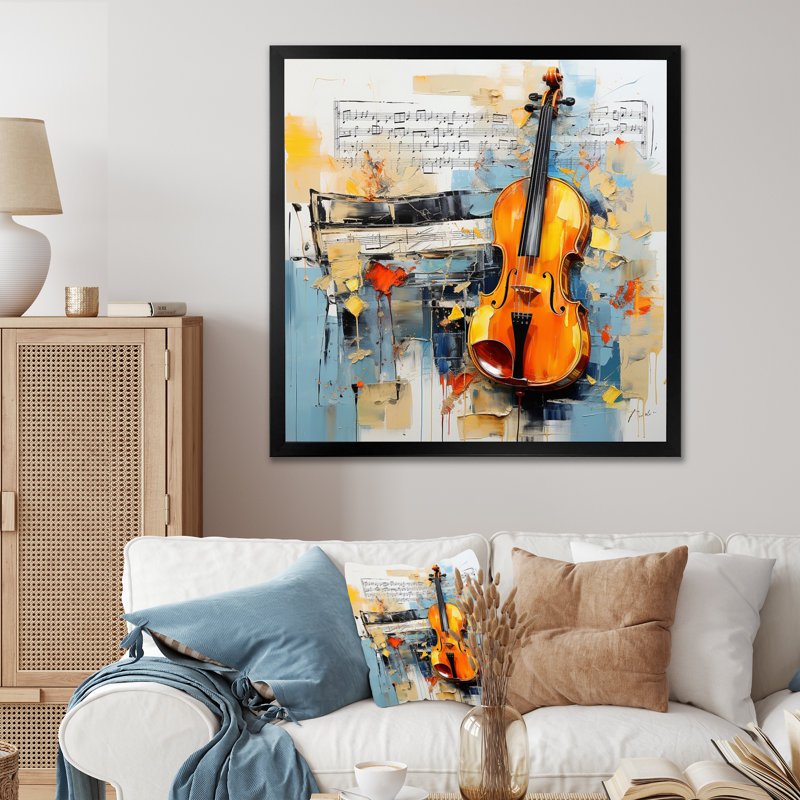 «Music Expressive Verse Bold II», art mural musical, Cadre simple noir, H 16 po x l 16 po x P 1 po