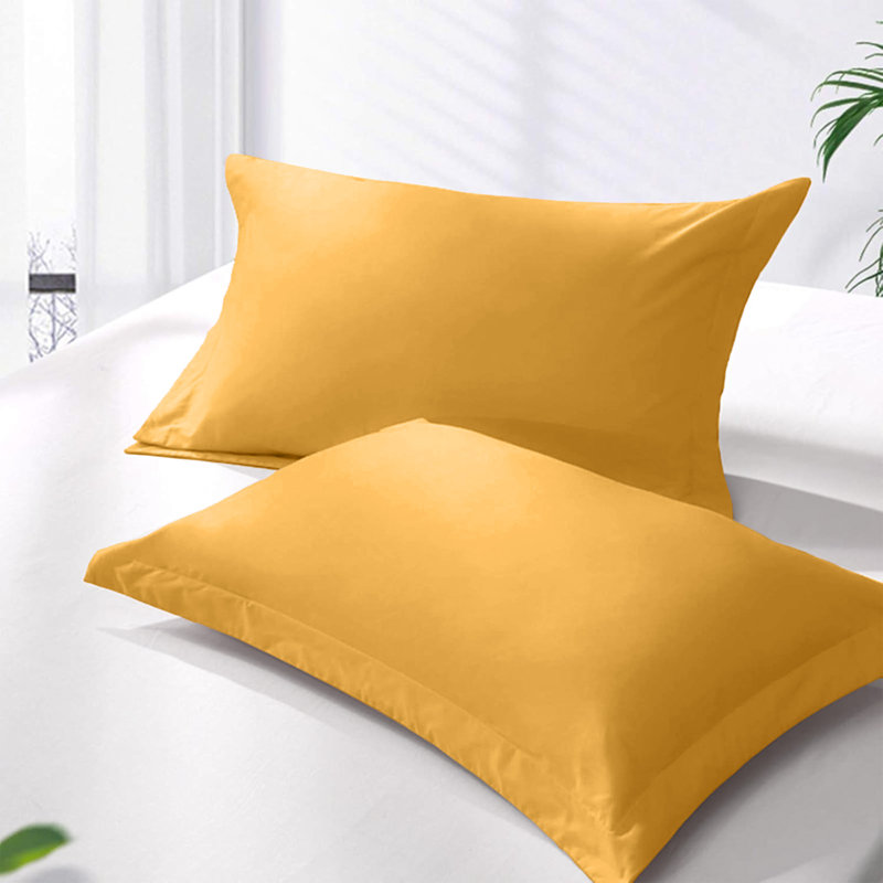300TC Microfiber Duvet Cover Set – Reversible Luxury 3-Piece, Mustard/Ocher, Double Duvet Cover + 2 Standard Pillowcases