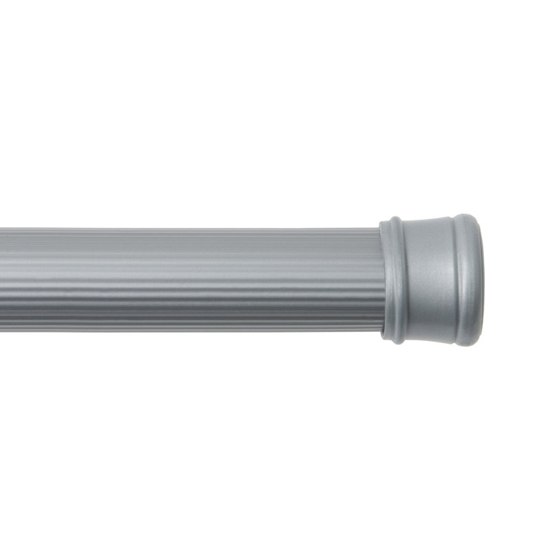 Kenney Twist & Fit Silver Adjustable Spring Tension Shower Curtain Rod, 42-72"