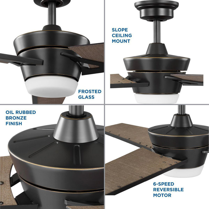 Kasota 56'' Oil Rubbed Bronze Ceiling Fan with LED Light