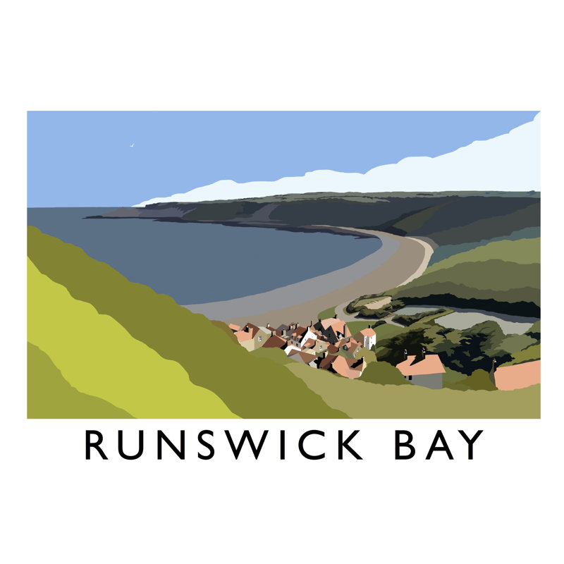 'Runswick Bay 4' by Richard O'Neil - Print, No Frame, 30 cm H x 40 cm W x 1 cm D