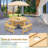 Kate Round Wooden Picnic Table,8 Person Table w/4 Built-in Benches-100009931