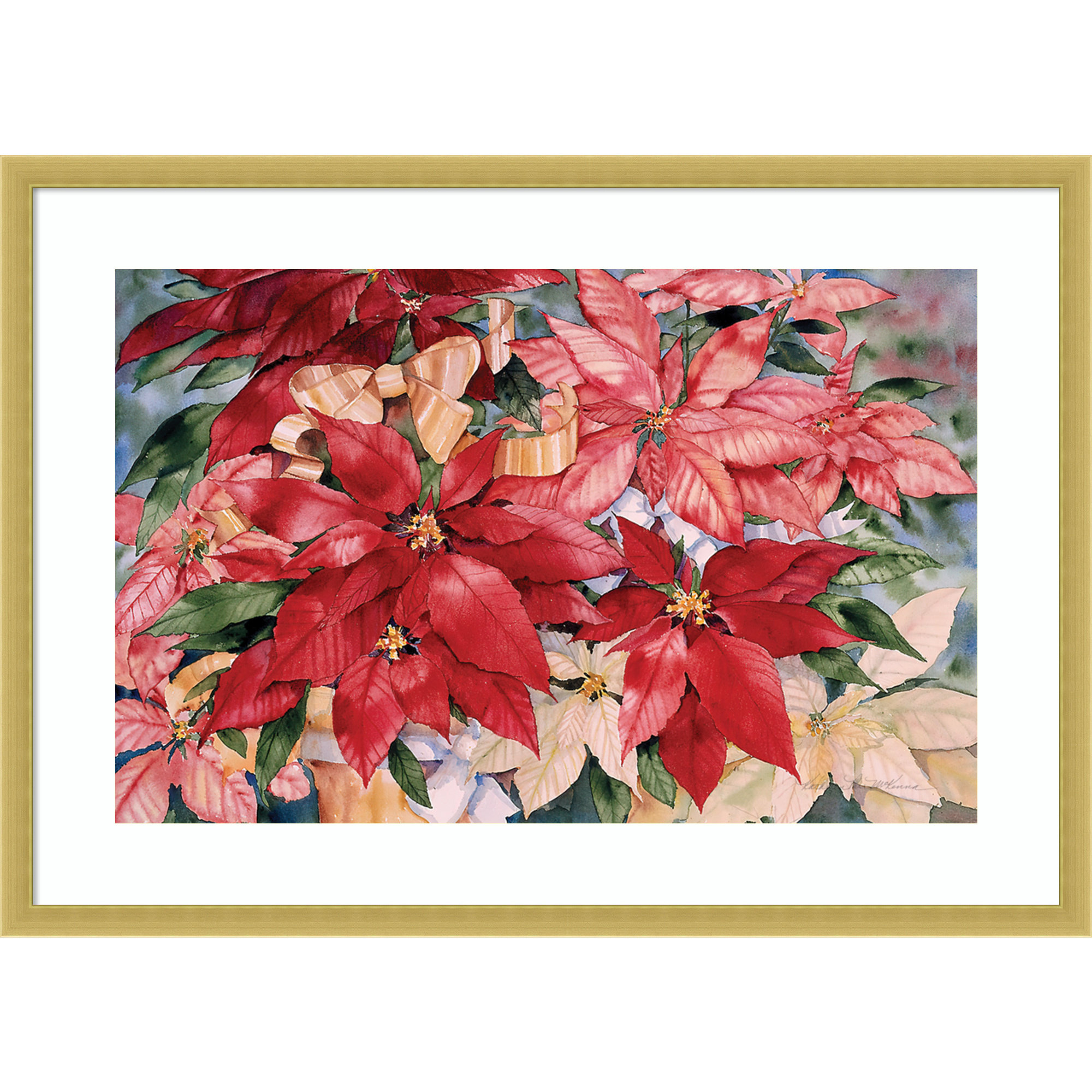 Poinsettia Fabric by the Yard  Artist's Studio Collection, Fabric