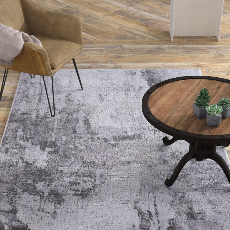 Viscose Abstract Indoor Rug, Rectangle 3'6" x 5'6"