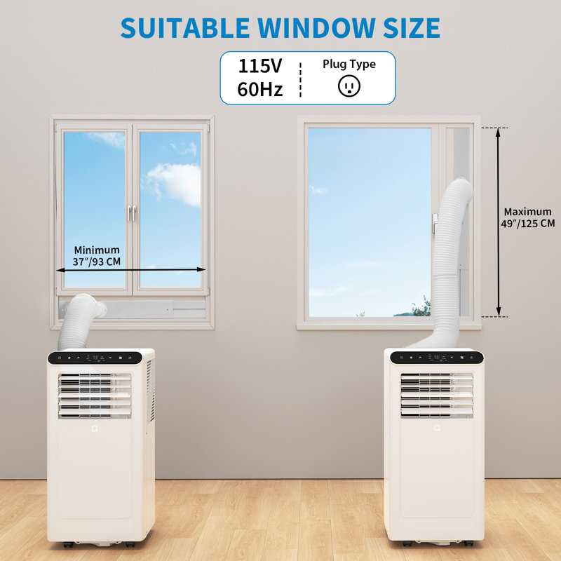 Climatiseur portatif 8 000 BTU - climatiseur 3-en-1: refroidissement, déshumidificateur et ventilateur - silencieux, télécommande, minuterie 24H, installation facile, jusqu'à 350 pieds carrés - Panneau de commande noir