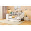 Lit de jour blanc simple avec 3 tiroirs, ports de bureau - Bois de pin pour chambre à coucher simple, pratique et robuste-1230038610-1230038620