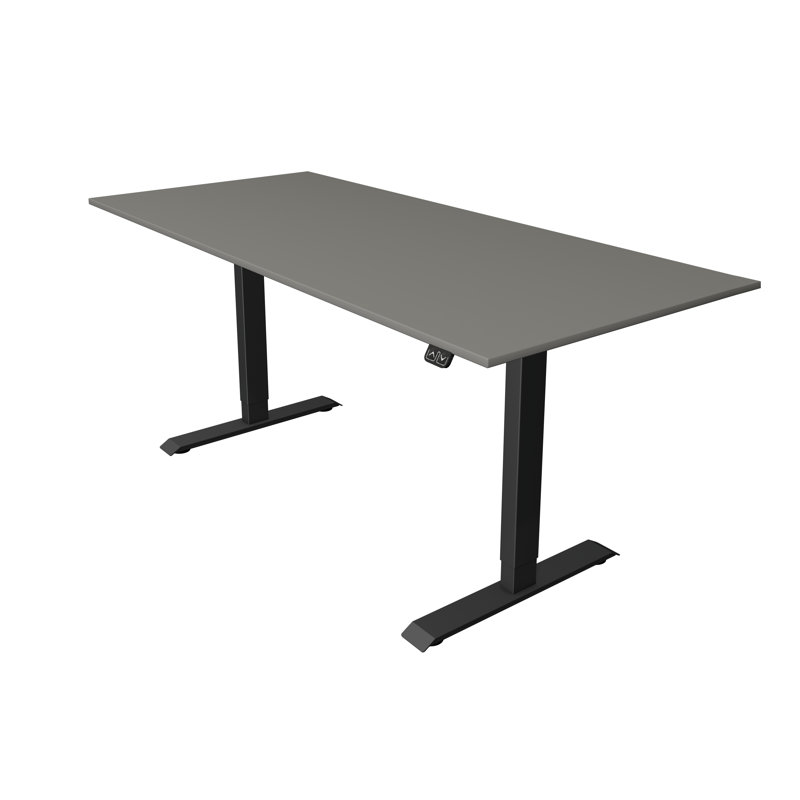 Adjustable Metal Base Standing Desk, Graphite, 123cm H x 180cm W x 80cm D, Black