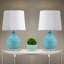 Lampe de table en verre soufflé tourbillon bleu turquoise Aqua