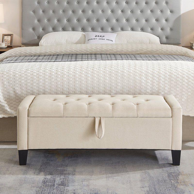 Repose-pieds avec rangement, Beige