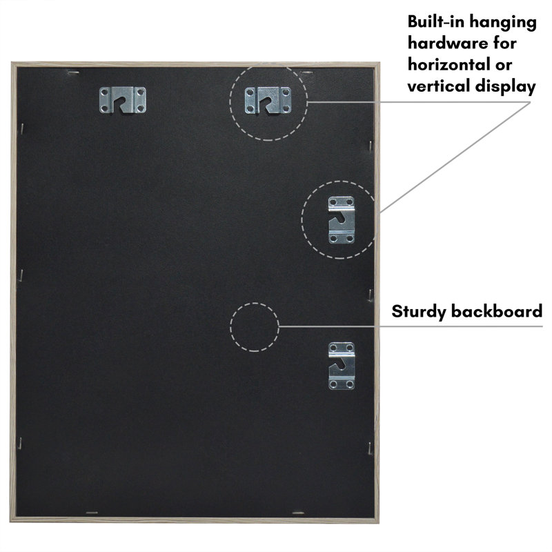 Merranda Front Loading Shadow Box Frame and Display Case for Keepsakes, Grey Wood, 11" W x 14" H