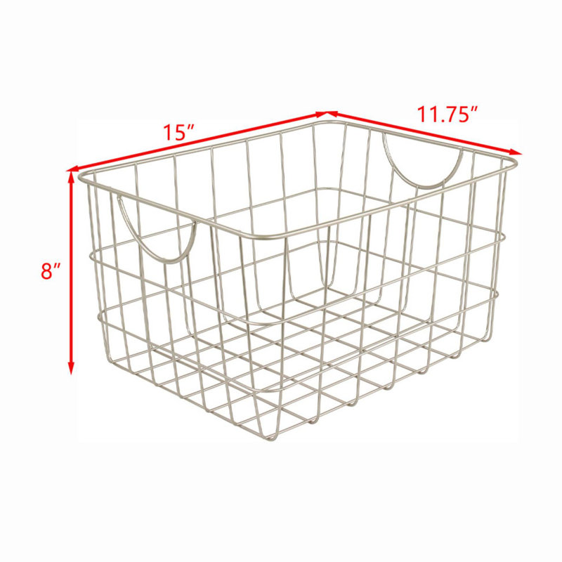 Panier utilitaire en fil métallique Albie, Nickel satiné