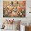 Motif de lapin rose avec fleurs-1991006551