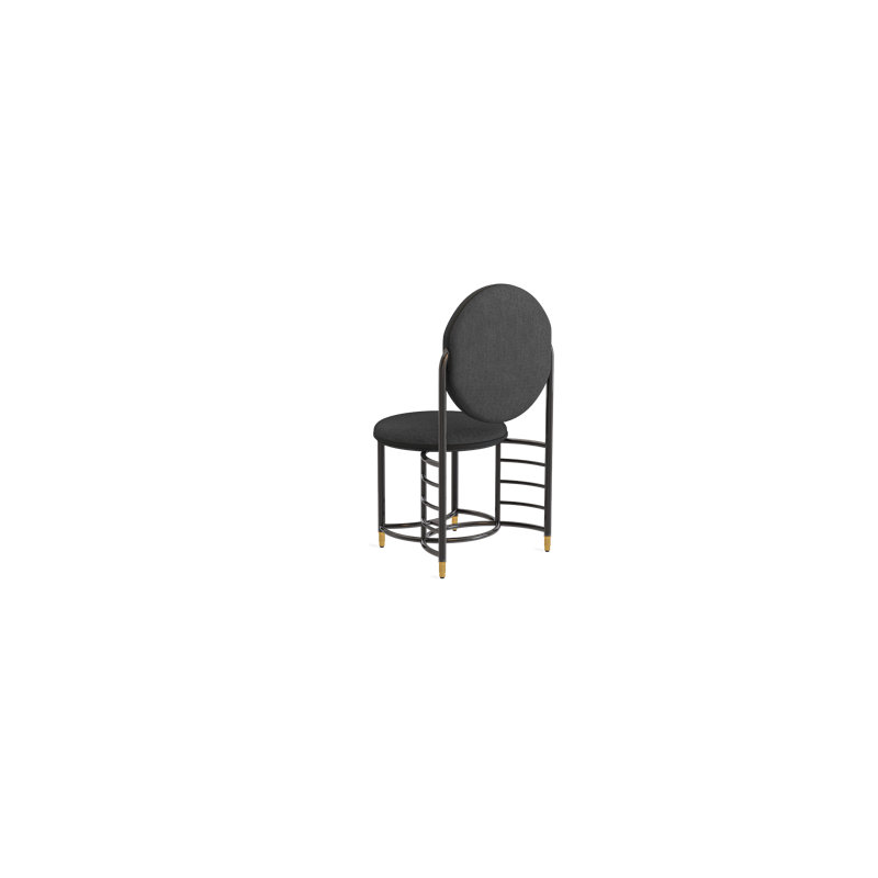 Frank Lloyd Wright Racine Signature Guest Chair, Ink 100% Polyester, Obsidian