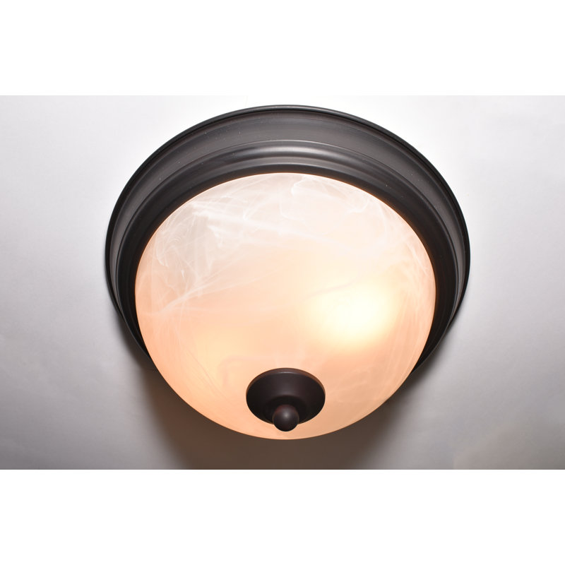 Southerland Glass Flush Mount, Marble, Oil Rubbed Bronze