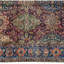 Tapis mauve et bleu noué à la main de haute qualité
