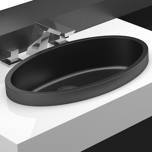 Vetro Freddo 21'' L Bathroom Sink, Black